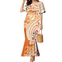 Aloha Lanai Island Personalized Mermaid Dress Orange Dreamy Turtle
