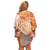 Aloha Lanai Island Personalized Off Shoulder Short Dress Orange Dreamy Turtle