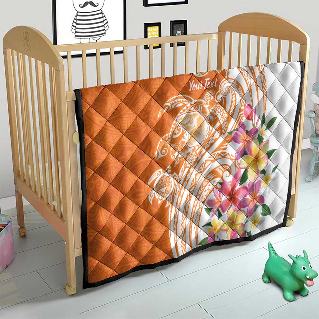 Aloha Lanai Island Personalized Quilt Orange Dreamy Turtle