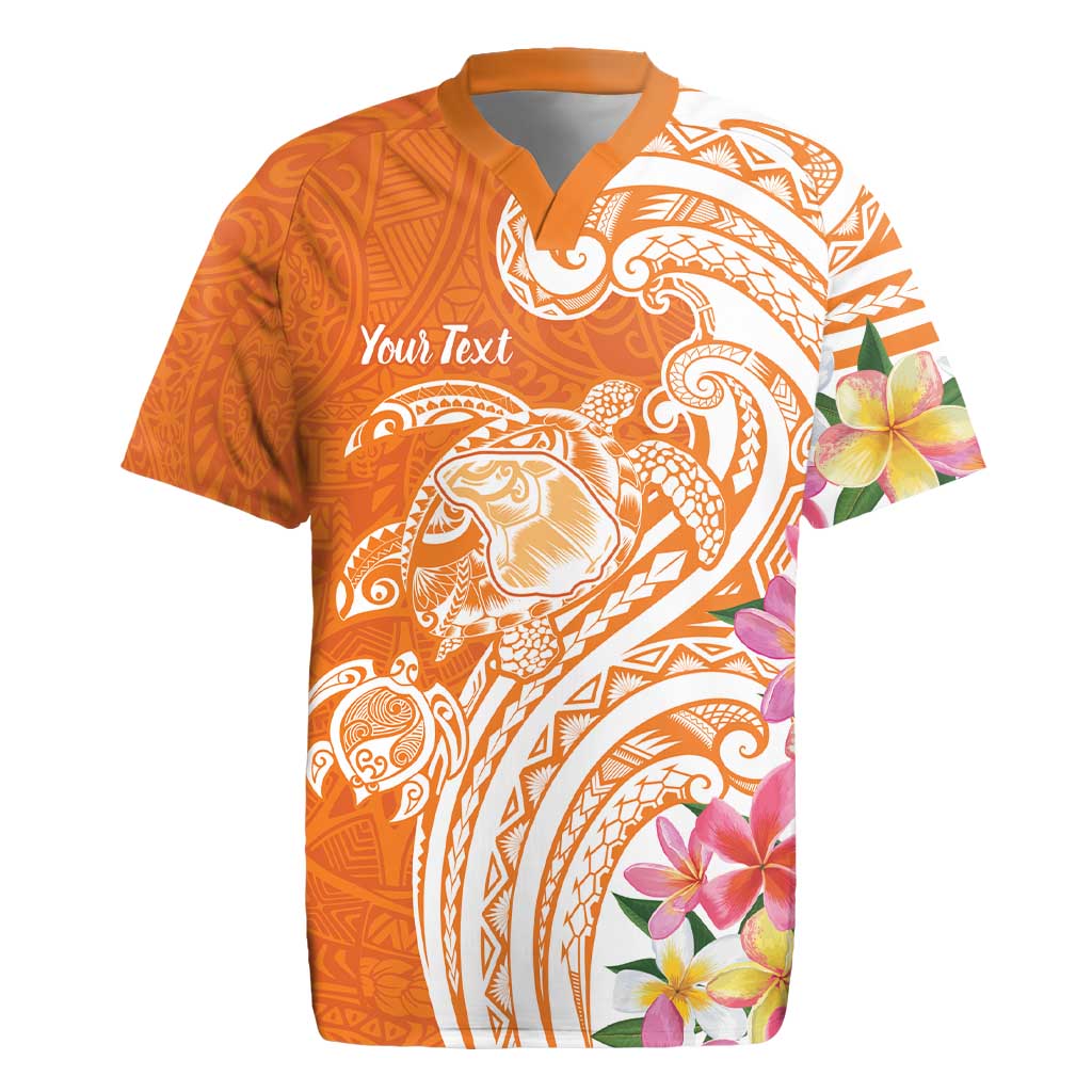 Aloha Lanai Island Personalized Rugby Jersey Orange Dreamy Turtle