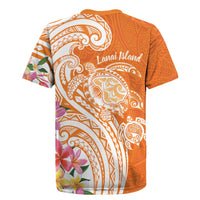 Aloha Lanai Island Personalized Rugby Jersey Orange Dreamy Turtle