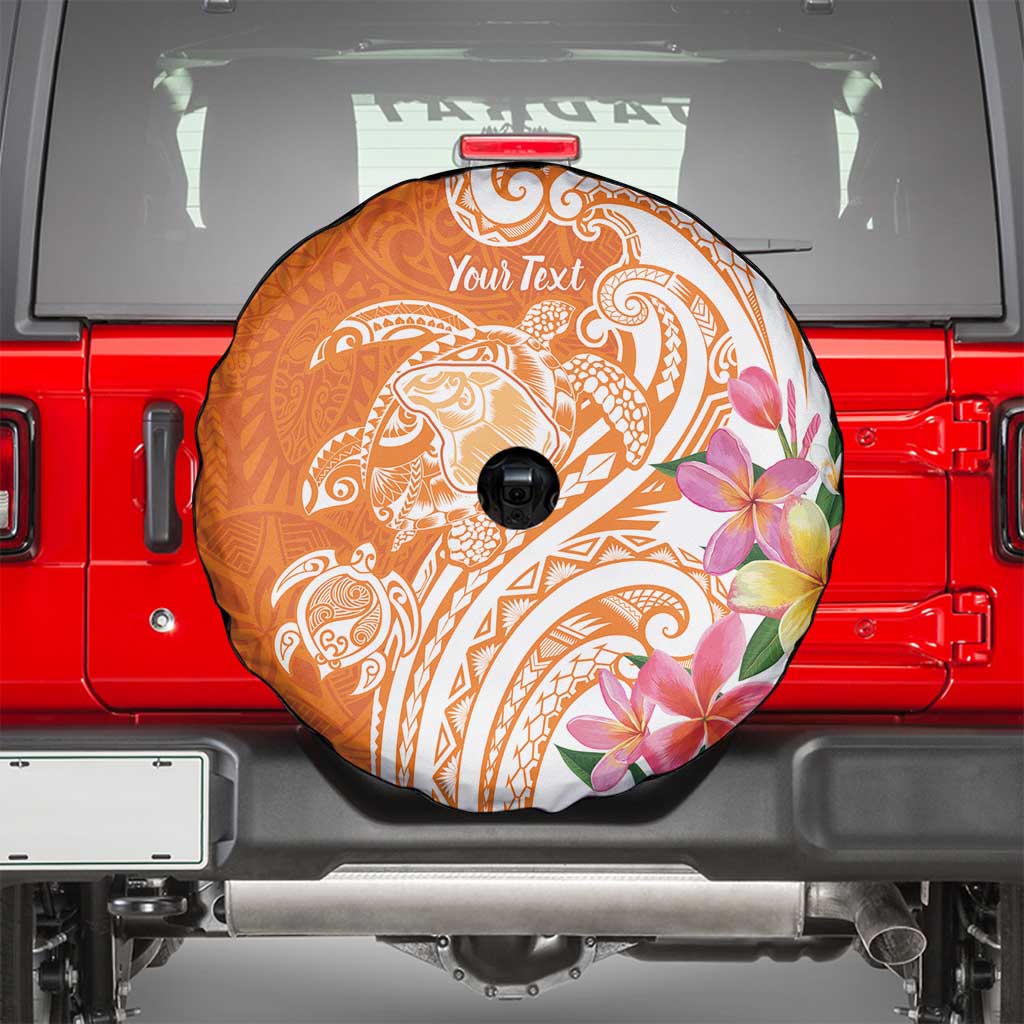 Aloha Lanai Island Personalized Spare Tire Cover Orange Dreamy Turtle