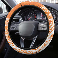 Aloha Lanai Island Personalized Steering Wheel Cover Orange Dreamy Turtle