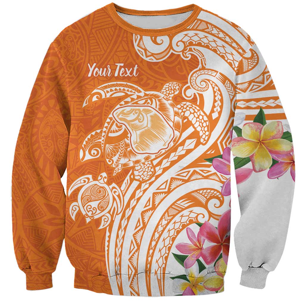 Aloha Lanai Island Personalized Sweatshirt Orange Dreamy Turtle