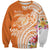 Aloha Lanai Island Personalized Sweatshirt Orange Dreamy Turtle
