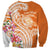 Aloha Lanai Island Personalized Sweatshirt Orange Dreamy Turtle
