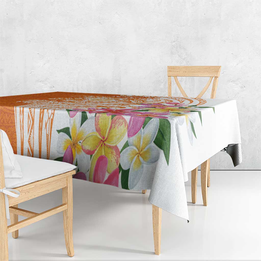 Aloha Lanai Island Personalized Tablecloth Orange Dreamy Turtle