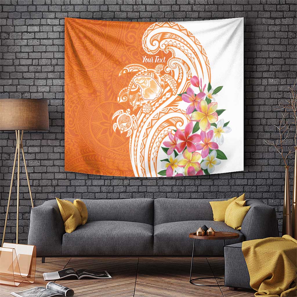 Aloha Lanai Island Personalized Tapestry Orange Dreamy Turtle LT7 Orange - Polynesian Pride