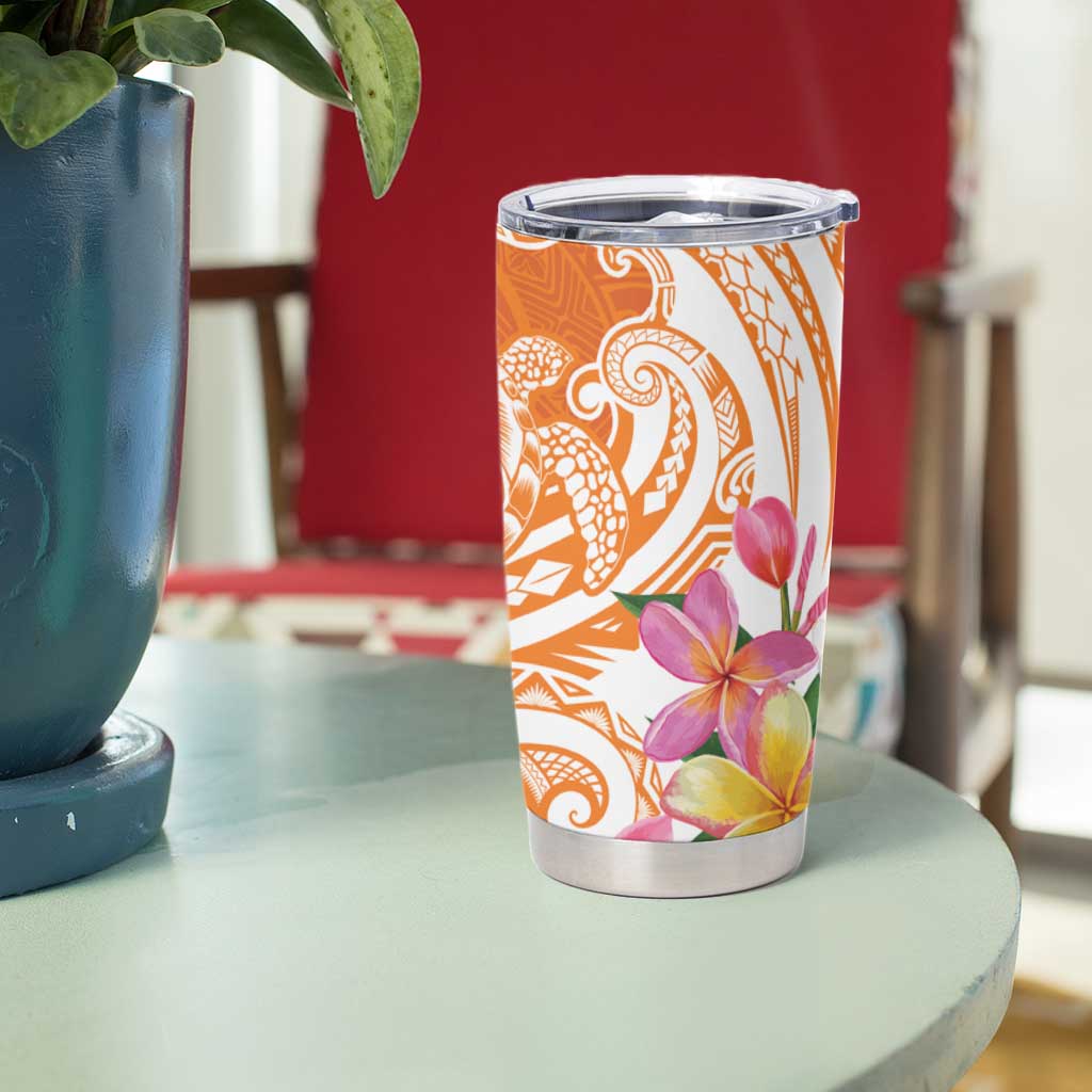 Aloha Lanai Island Personalized Tumbler Cup Orange Dreamy Turtle LT7 - Polynesian Pride