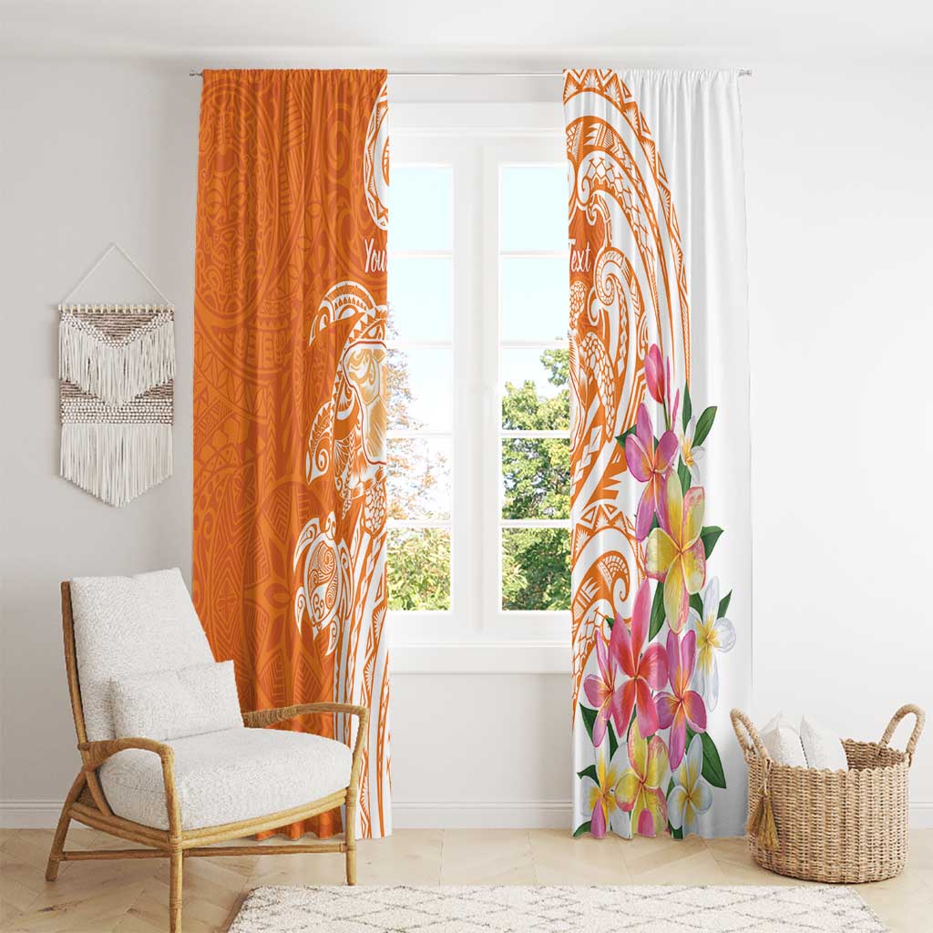 Aloha Lanai Island Personalized Window Curtain Orange Dreamy Turtle