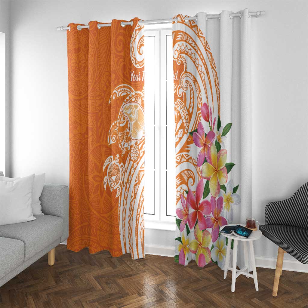 Aloha Lanai Island Personalized Window Curtain Orange Dreamy Turtle