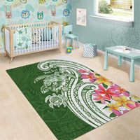 Aloha Molokai Island Personalized Area Rug Sage Dreamy Turtle