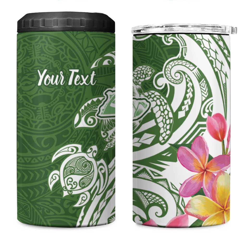 Aloha Molokai Island Personalized 4 in 1 Can Cooler Tumbler Sage Dreamy Turtle