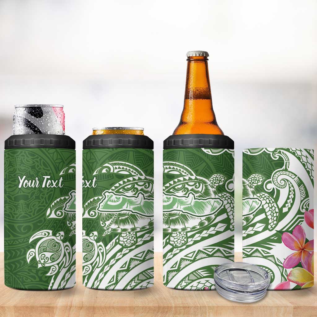 Aloha Molokai Island Personalized 4 in 1 Can Cooler Tumbler Sage Dreamy Turtle