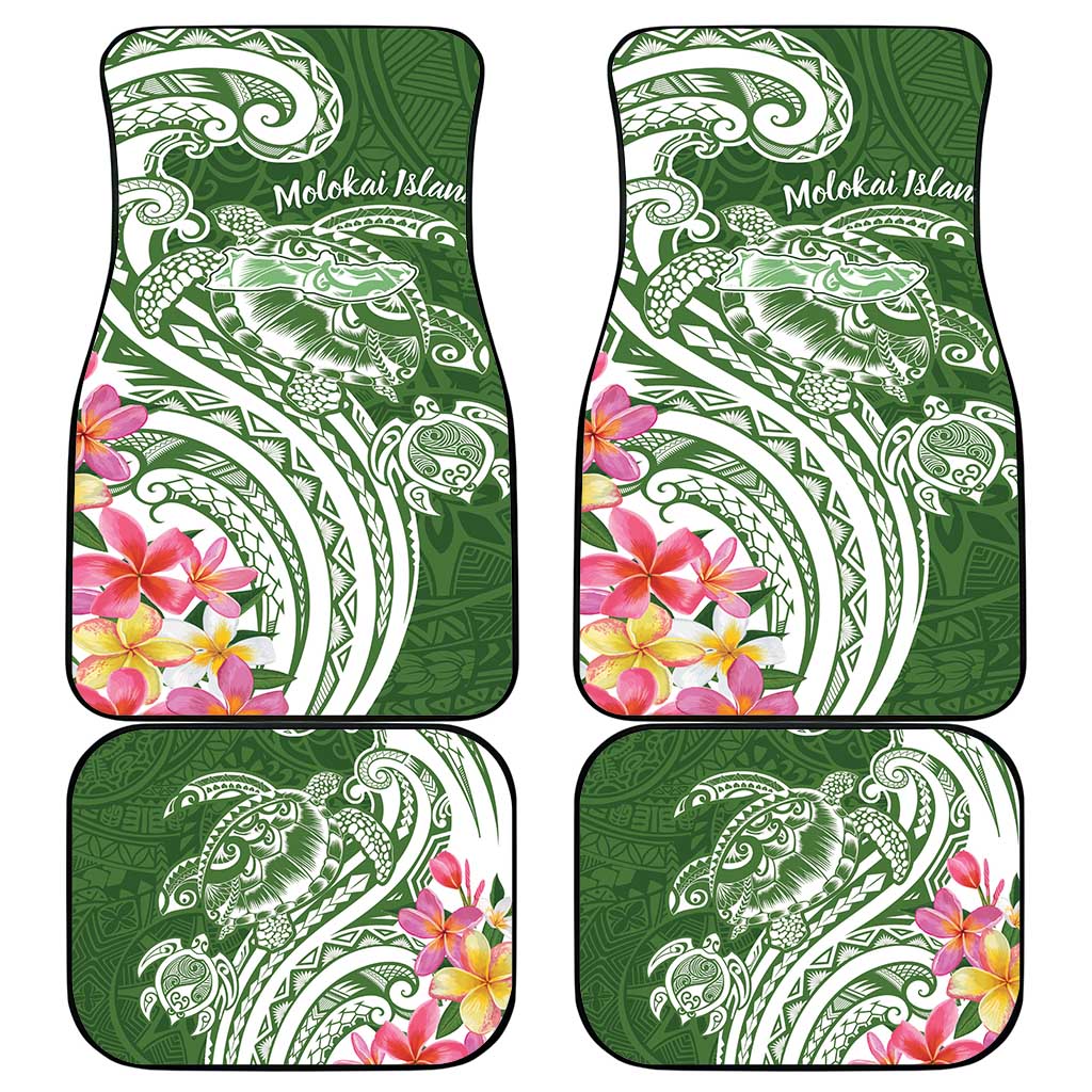 Aloha Molokai Island Personalized Car Mats Sage Dreamy Turtle