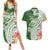 Aloha Molokai Island Personalized Couples Matching Summer Maxi Dress and Hawaiian Shirt Sage Dreamy Turtle