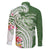Aloha Molokai Island Personalized Family Matching Summer Maxi Dress and Hawaiian Shirt Sage Dreamy Turtle