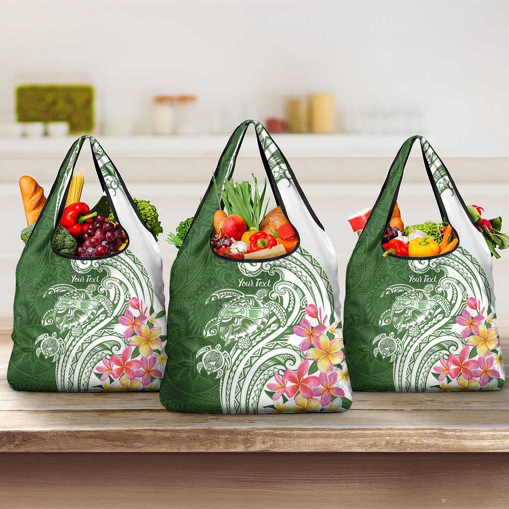 Aloha Molokai Island Personalized Grocery Bag Sage Dreamy Turtle