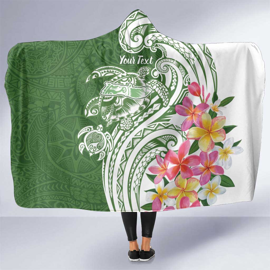 Aloha Molokai Island Personalized Hooded Blanket Sage Dreamy Turtle