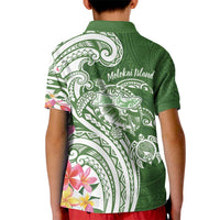 Aloha Molokai Island Personalized Kid Polo Shirt Sage Dreamy Turtle