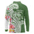 Aloha Molokai Island Personalized Long Sleeve Polo Shirt Sage Dreamy Turtle