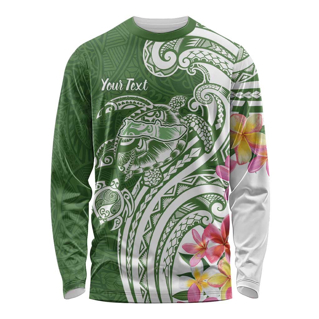 Aloha Molokai Island Personalized Long Sleeve Shirt Sage Dreamy Turtle