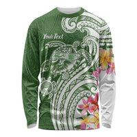 Aloha Molokai Island Personalized Long Sleeve Shirt Sage Dreamy Turtle