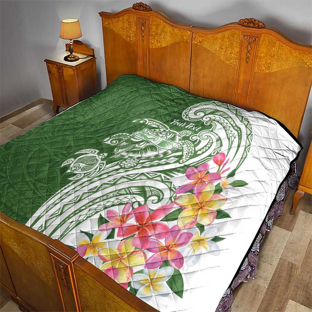 Aloha Molokai Island Personalized Quilt Sage Dreamy Turtle