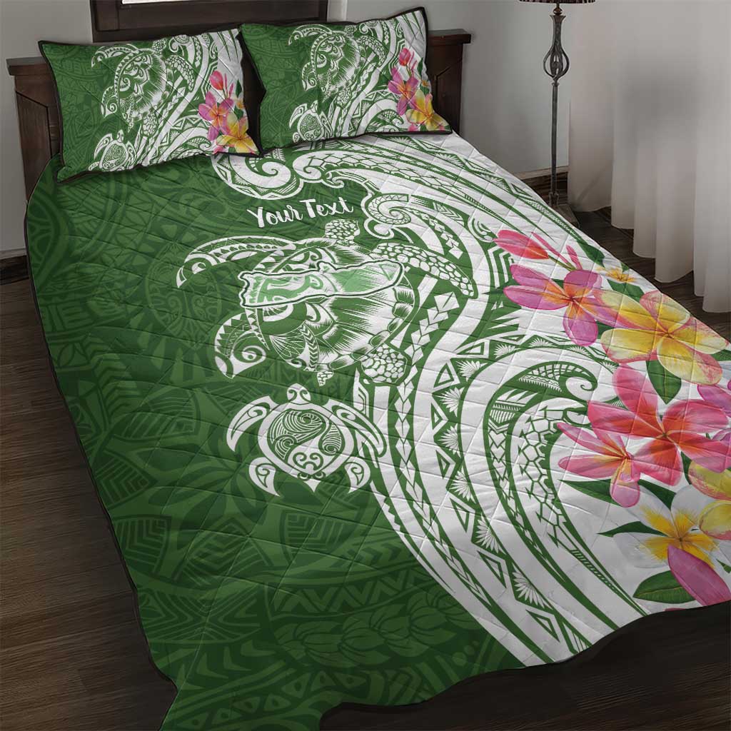 Aloha Molokai Island Personalized Quilt Bed Set Sage Dreamy Turtle