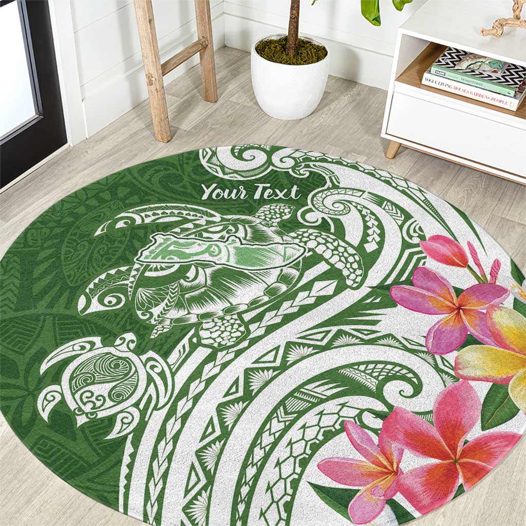Aloha Molokai Island Personalized Round Carpet Sage Dreamy Turtle