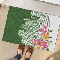 Aloha Molokai Island Personalized Rubber Doormat Sage Dreamy Turtle