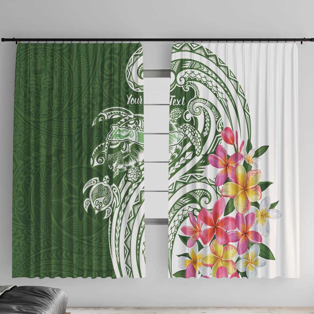 Aloha Molokai Island Personalized Window Curtain Sage Dreamy Turtle
