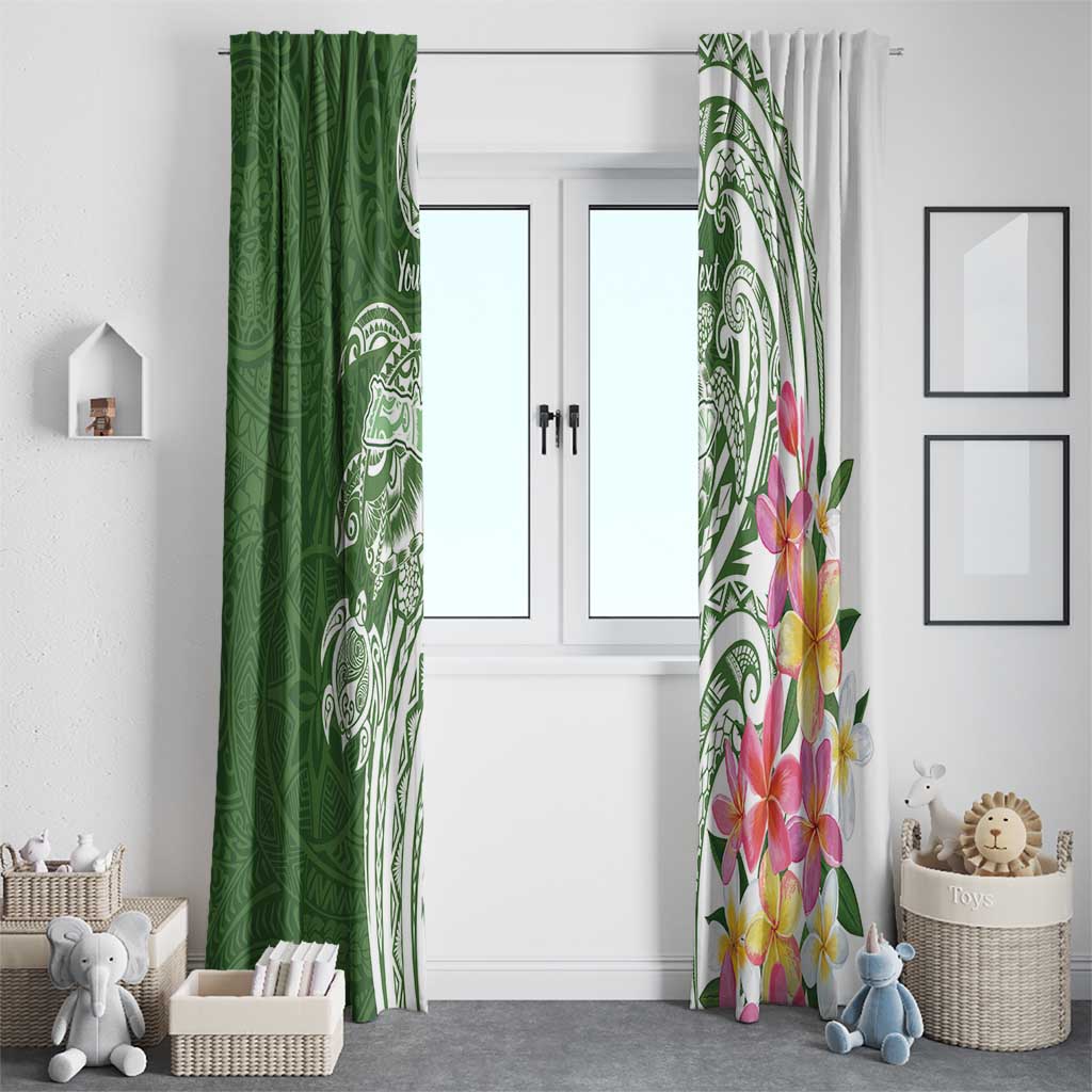 Aloha Molokai Island Personalized Window Curtain Sage Dreamy Turtle