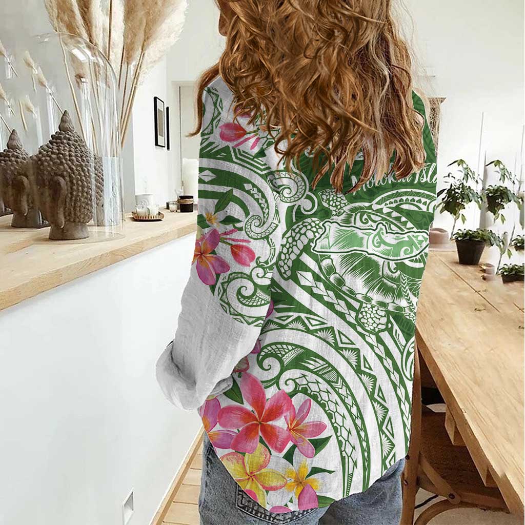 Aloha Molokai Island Personalized Women Casual Shirt Sage Dreamy Turtle