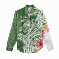 Aloha Molokai Island Personalized Women Casual Shirt Sage Dreamy Turtle