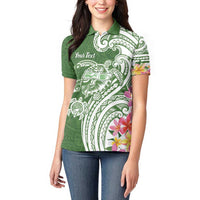 Aloha Molokai Island Personalized Women Polo Shirt Sage Dreamy Turtle