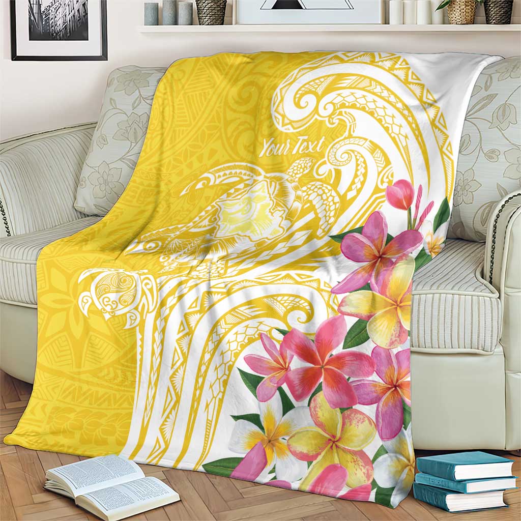 Aloha Oahu Island Personalized Blanket Yellow Dreamy Turtle