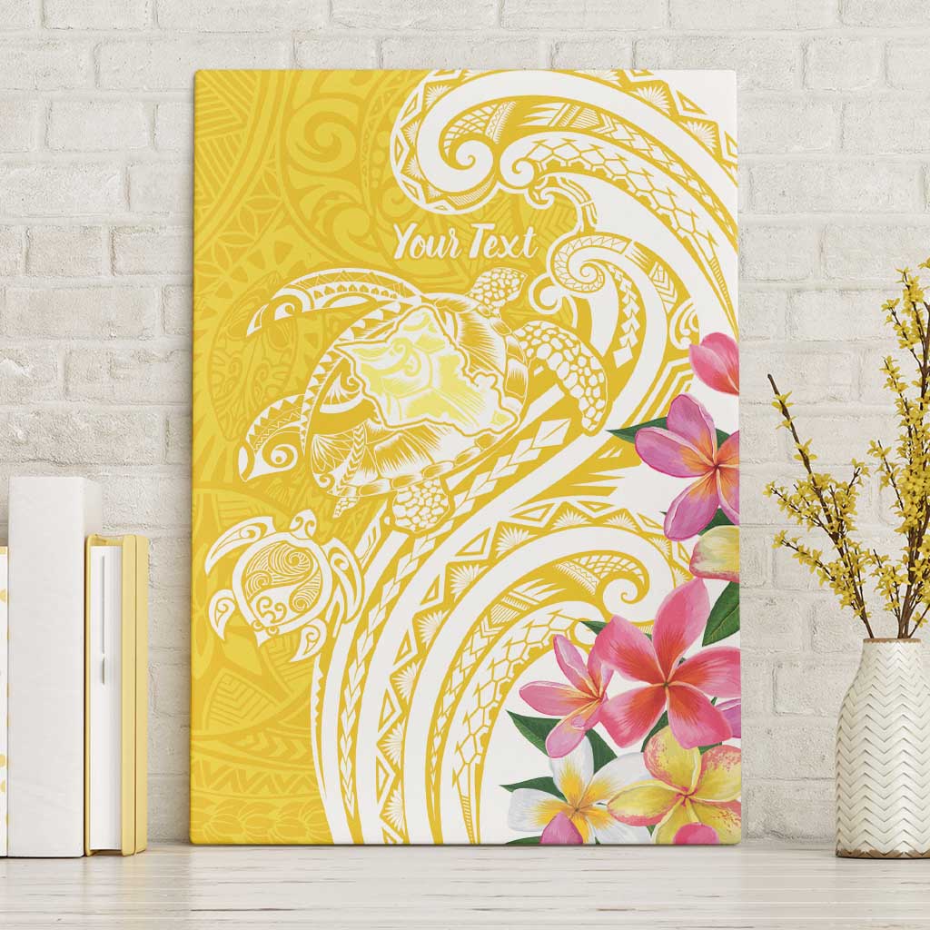 Aloha Oahu Island Personalized Canvas Wall Art Yellow Dreamy Turtle
