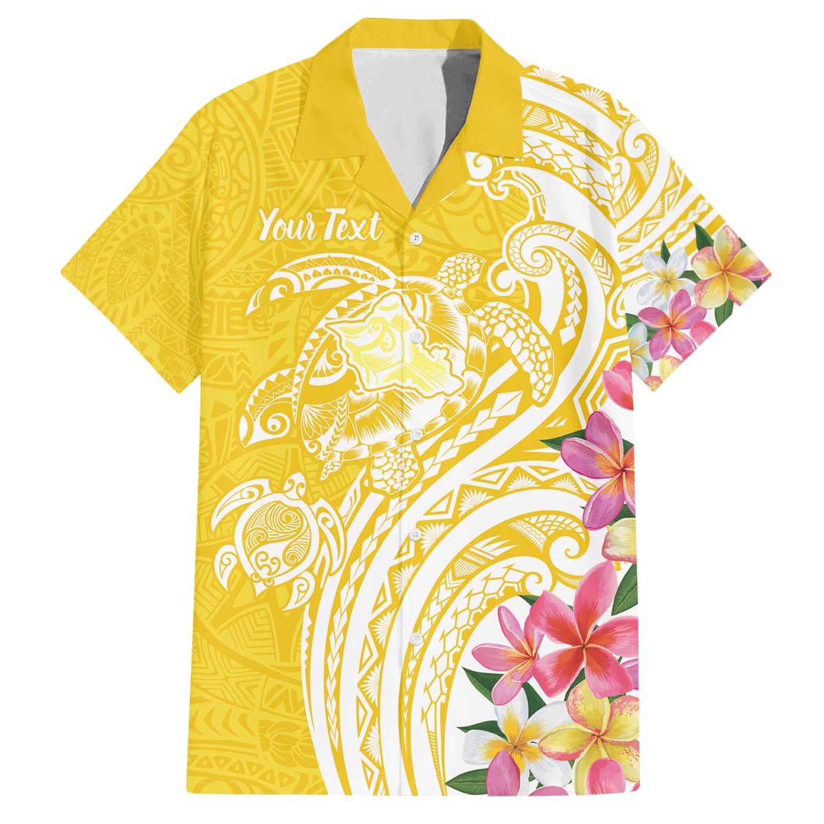 Aloha Oahu Island Personalized Family Matching Off The Shoulder Long Sleeve Dress and Hawaiian Shirt Yellow Dreamy Turtle