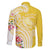 Aloha Oahu Island Personalized Family Matching Summer Maxi Dress and Hawaiian Shirt Yellow Dreamy Turtle