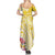 Aloha Oahu Island Personalized Family Matching Summer Maxi Dress and Hawaiian Shirt Yellow Dreamy Turtle