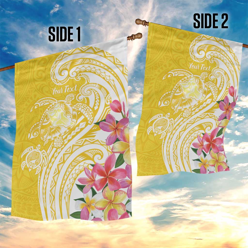 Aloha Oahu Island Personalized Garden Flag Yellow Dreamy Turtle