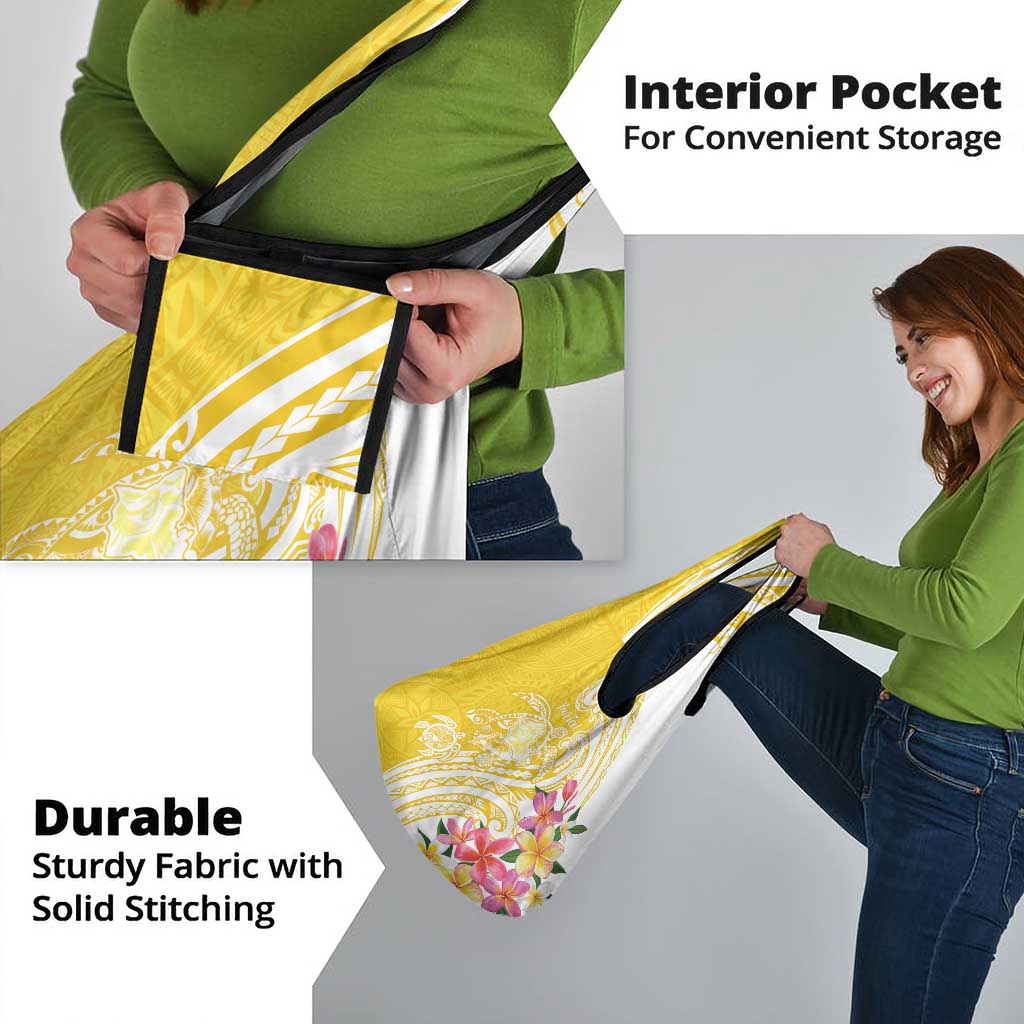 Aloha Oahu Island Personalized Grocery Bag Yellow Dreamy Turtle