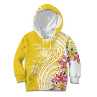 Aloha Oahu Island Personalized Kid Hoodie Yellow Dreamy Turtle