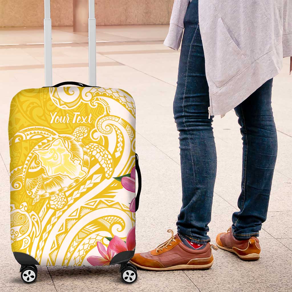 Aloha Oahu Island Personalized Luggage Cover Yellow Dreamy Turtle LT7 Yellow - Polynesian Pride