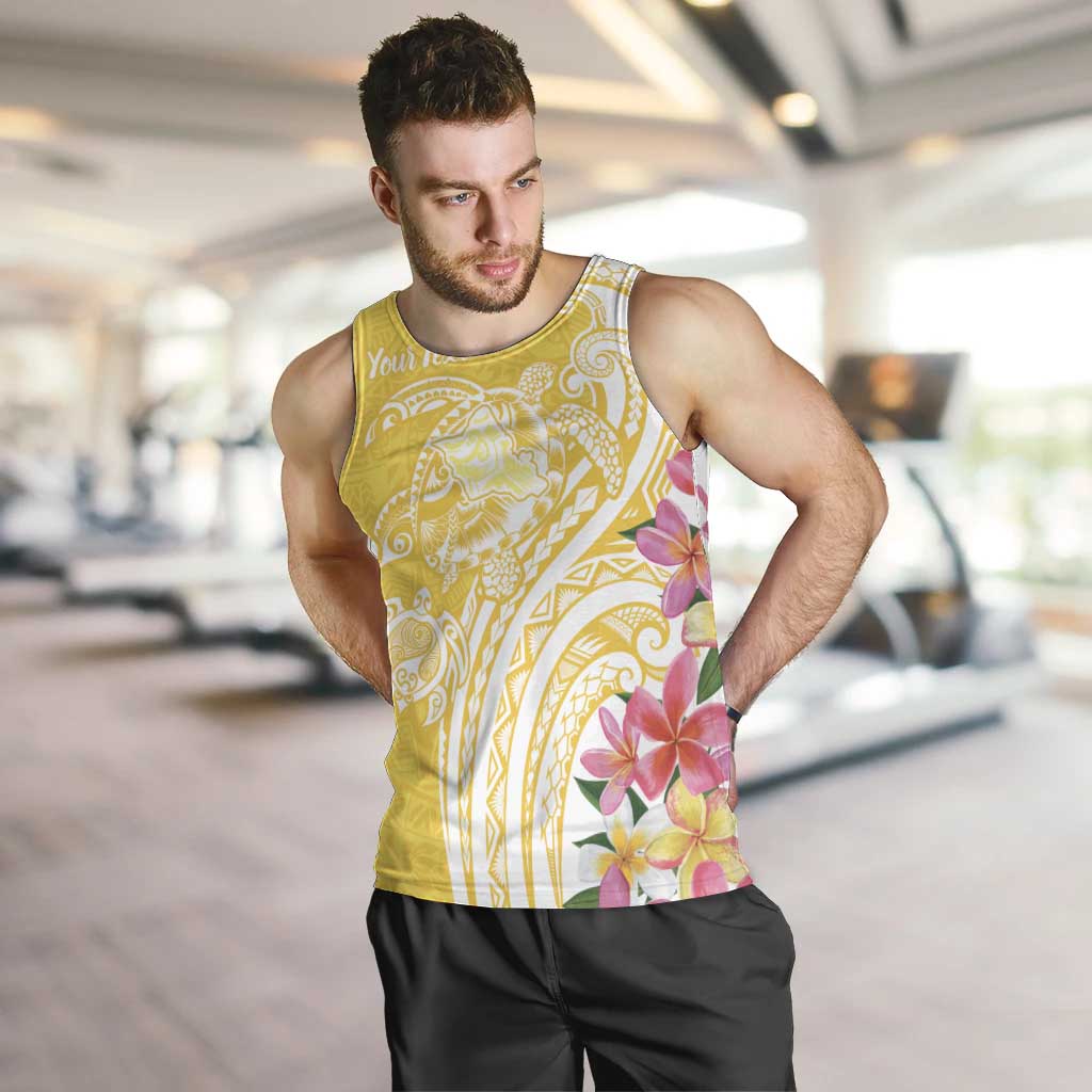 Aloha Oahu Island Personalized Men Tank Top Yellow Dreamy Turtle