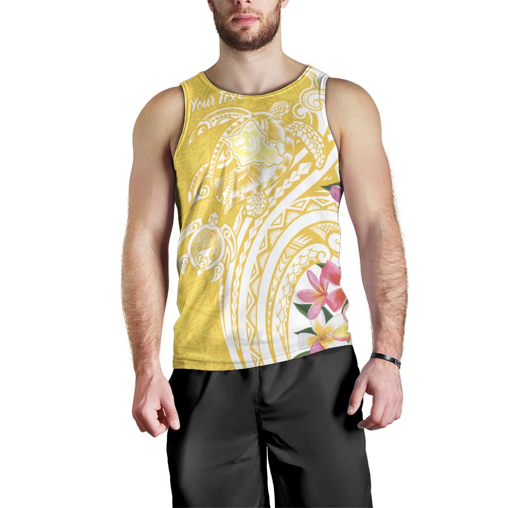 Aloha Oahu Island Personalized Men Tank Top Yellow Dreamy Turtle