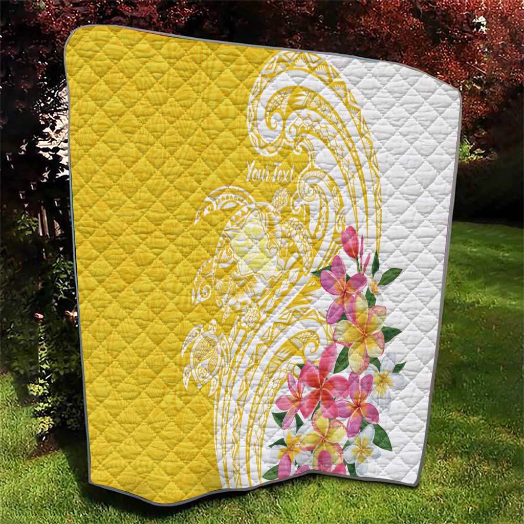 Aloha Oahu Island Personalized Quilt Yellow Dreamy Turtle
