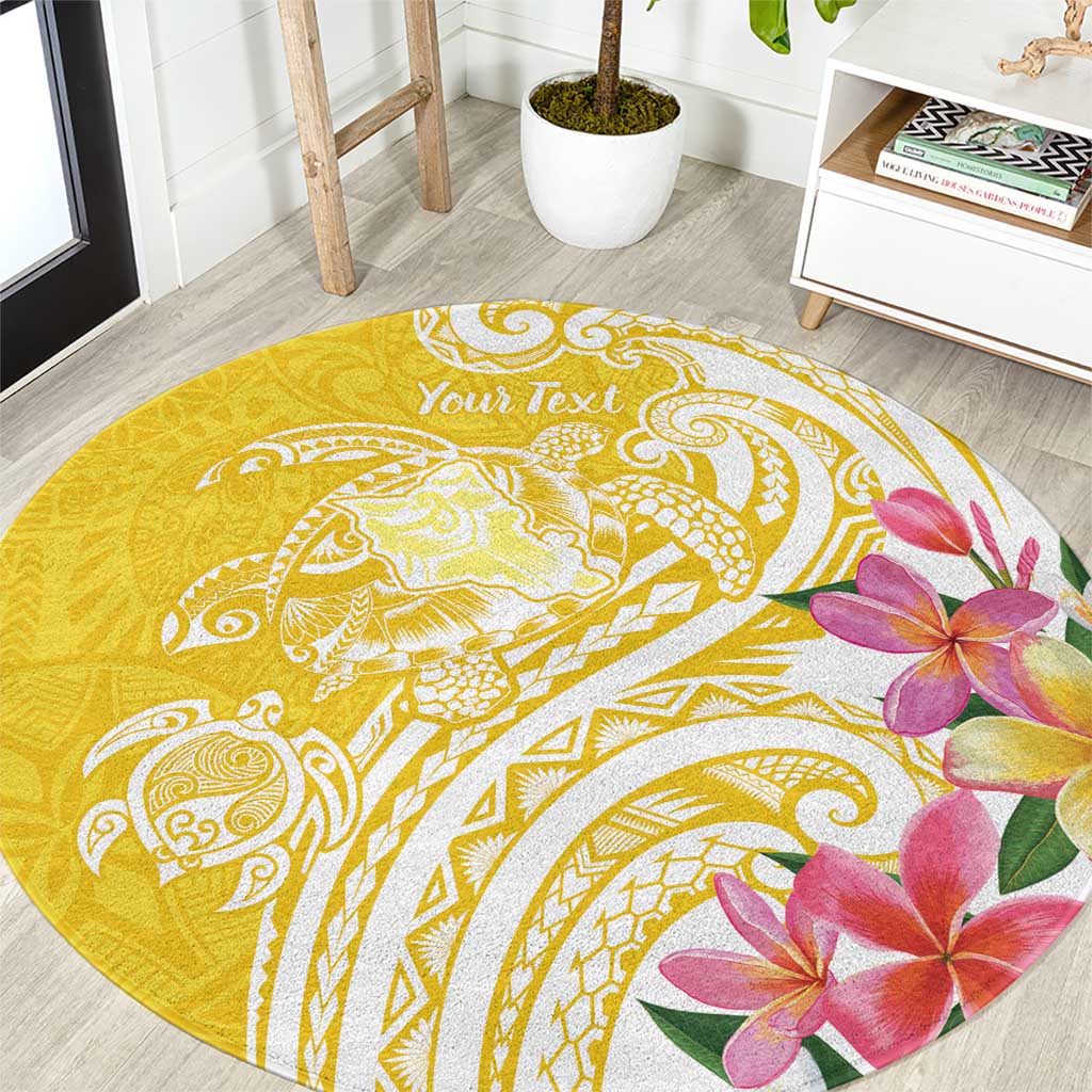 Aloha Oahu Island Personalized Round Carpet Yellow Dreamy Turtle LT7 Yellow - Polynesian Pride