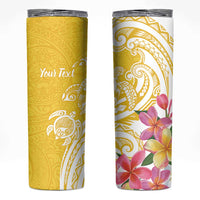 Aloha Oahu Island Personalized Skinny Tumbler Yellow Dreamy Turtle